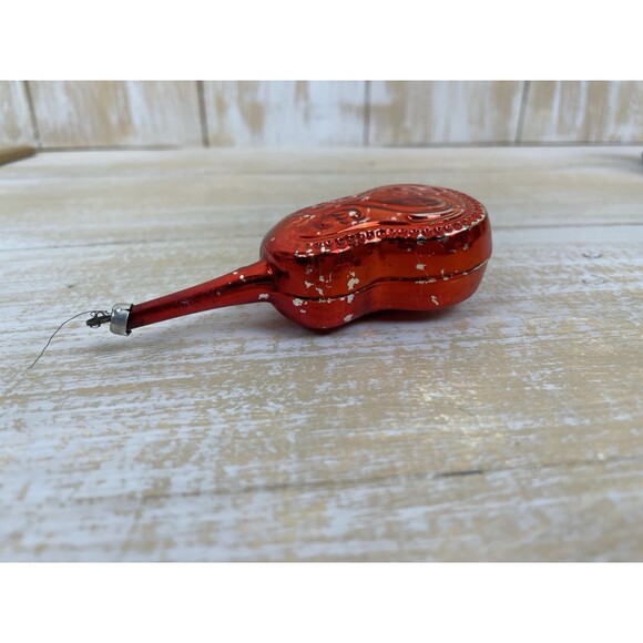 Antique Vintage Blown Glass Red CELLO VIOLA Christmas Ornament West Germany - Picture 7 of 10